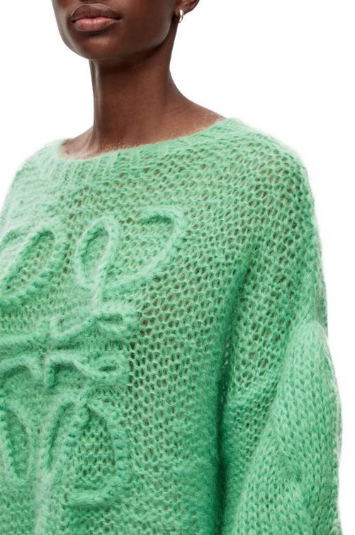 agua verde jersey con anagrama de mohair Loewe R8J8Z966 mujer