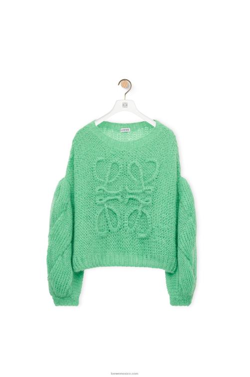 agua verde jersey con anagrama de mohair Loewe R8J8Z966 mujer