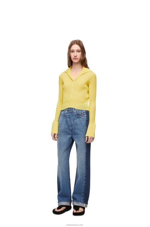 amarillo acido cárdigan de viscosa Loewe R8J8Z849 mujer
