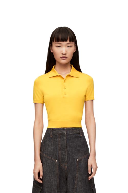 amarillo jersey tipo polo de seda Loewe R8J8Z961 mujer