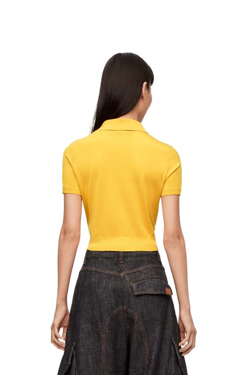 amarillo jersey tipo polo de seda Loewe R8J8Z961 mujer