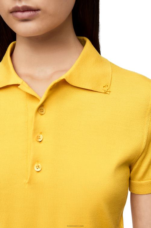 amarillo jersey tipo polo de seda Loewe R8J8Z961 mujer