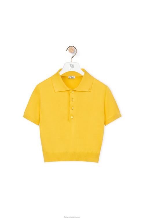 amarillo jersey tipo polo de seda Loewe R8J8Z961 mujer