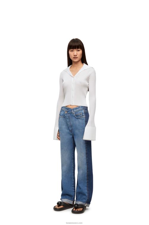 blanco cárdigan de viscosa Loewe R8J8Z850 mujer