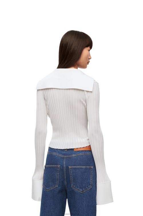 blanco cárdigan de viscosa Loewe R8J8Z850 mujer
