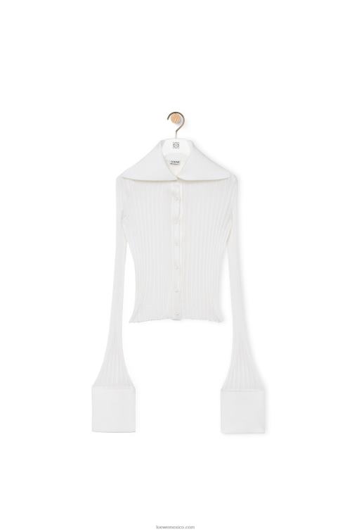 blanco cárdigan de viscosa Loewe R8J8Z850 mujer