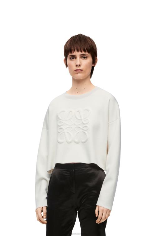 blanco jersey con anagrama de lana Loewe R8J8Z777 mujer