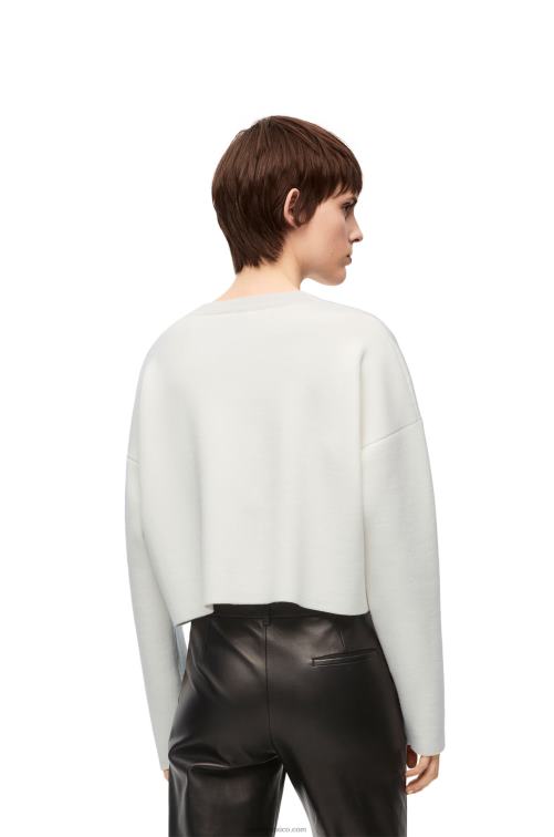 blanco jersey con anagrama de lana Loewe R8J8Z777 mujer