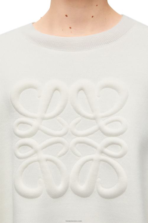 blanco jersey con anagrama de lana Loewe R8J8Z777 mujer