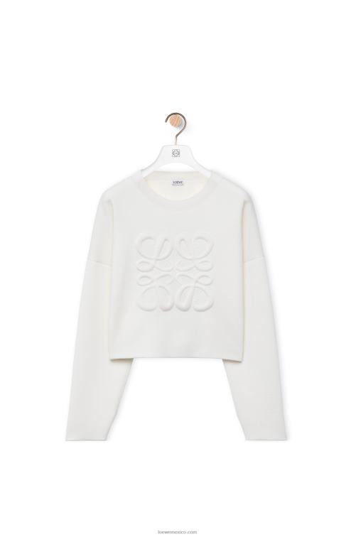 blanco jersey con anagrama de lana Loewe R8J8Z777 mujer