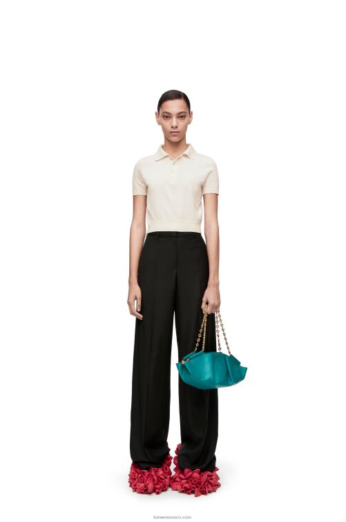 blanco jersey tipo polo de seda Loewe R8J8Z963 mujer