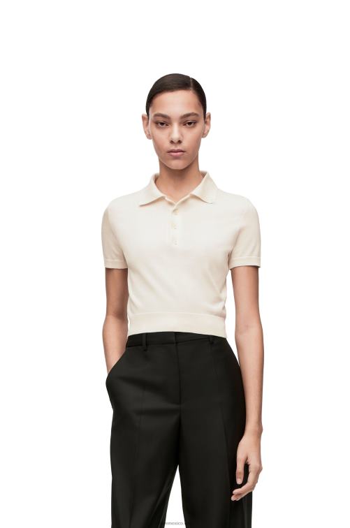blanco jersey tipo polo de seda Loewe R8J8Z963 mujer