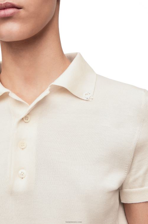 blanco jersey tipo polo de seda Loewe R8J8Z963 mujer