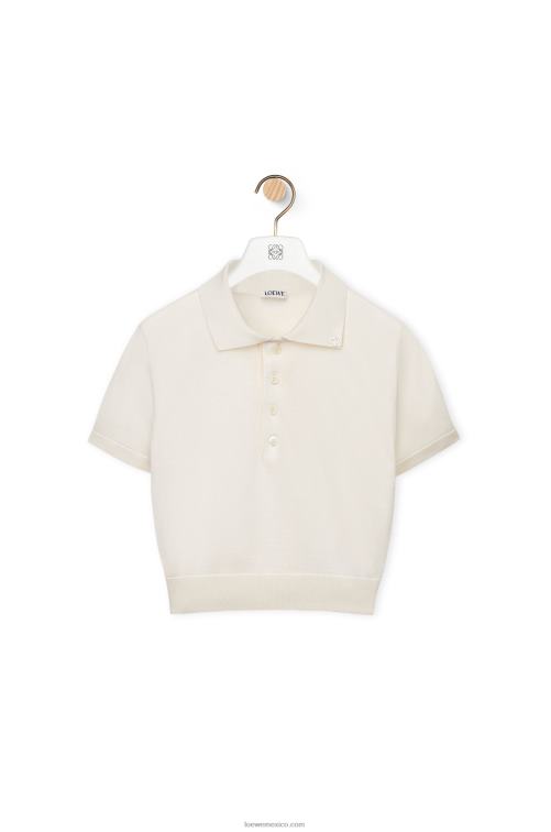 blanco jersey tipo polo de seda Loewe R8J8Z963 mujer