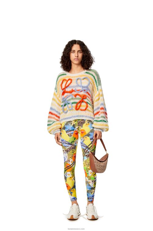 blanco/multicolor suéter a rayas de mohair Loewe R8J8Z1003 mujer