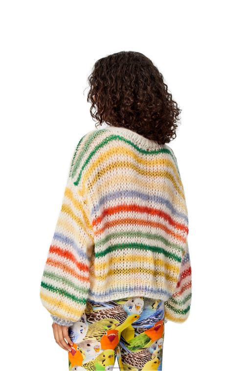 blanco/multicolor suéter a rayas de mohair Loewe R8J8Z1003 mujer
