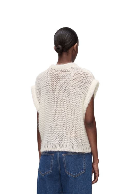 blanco suave chaleco anagrama de mohair Loewe R8J8Z774 mujer