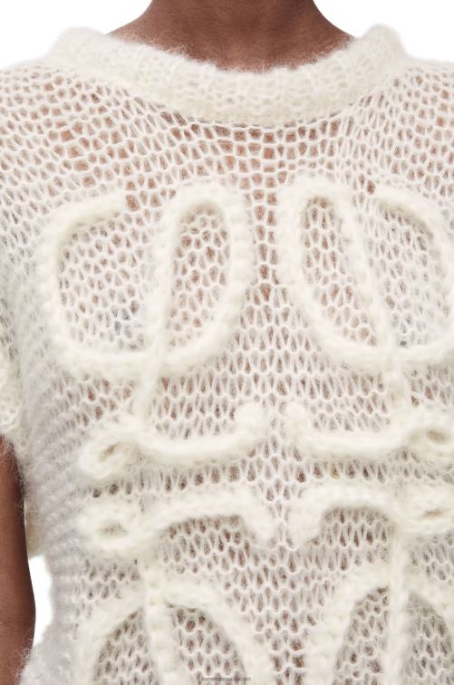 blanco suave chaleco anagrama de mohair Loewe R8J8Z774 mujer