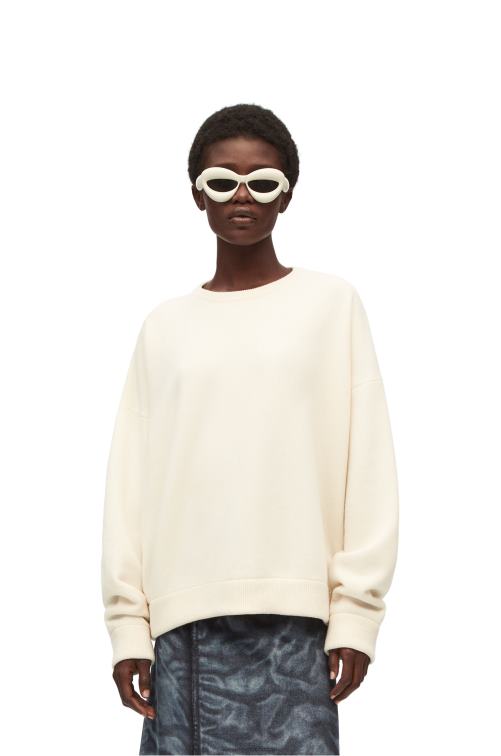 blanco suave jersey de cachemir Loewe R8J8Z1011 mujer
