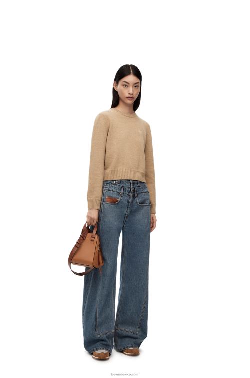 camello jersey de lana Loewe R8J8Z980 mujer