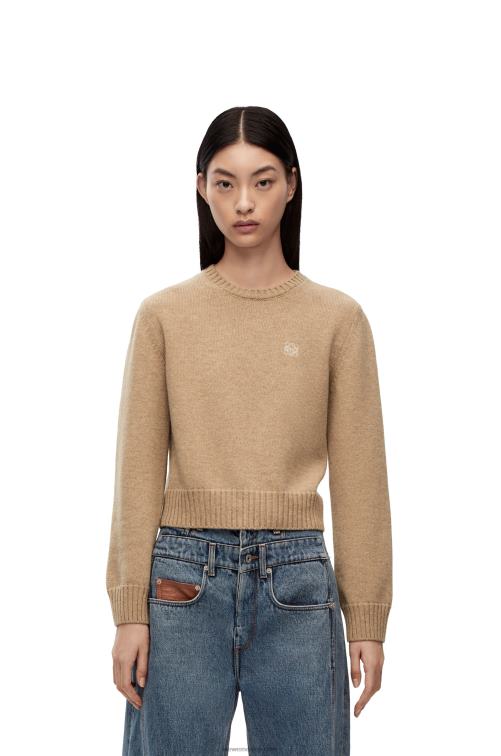 camello jersey de lana Loewe R8J8Z980 mujer