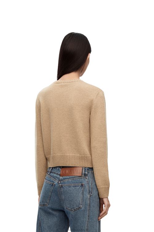 camello jersey de lana Loewe R8J8Z980 mujer