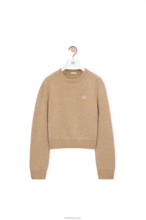 camello jersey de lana Loewe R8J8Z980 mujer