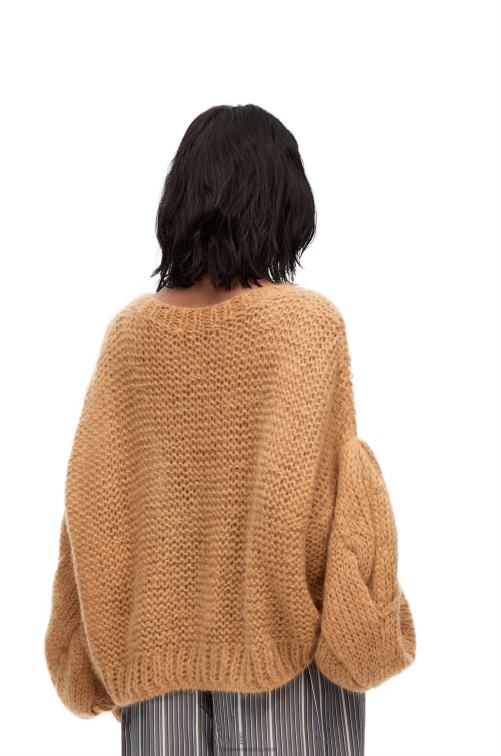 camello ligero jersey con anagrama de mohair Loewe R8J8Z967 mujer