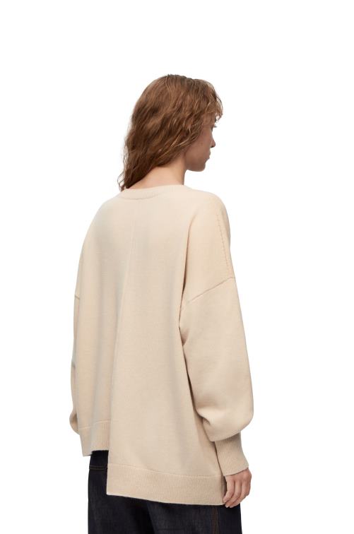 champán jersey asimétrico de cachemir Loewe R8J8Z978 mujer