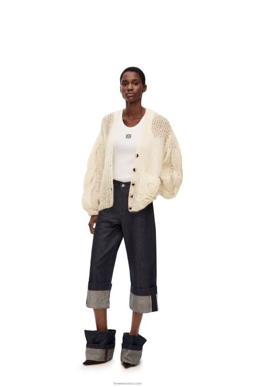 crudo cárdigan con anagrama de mohair Loewe R8J8Z984 mujer