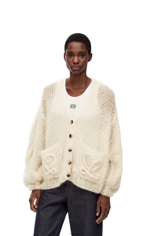 crudo cárdigan con anagrama de mohair Loewe R8J8Z984 mujer