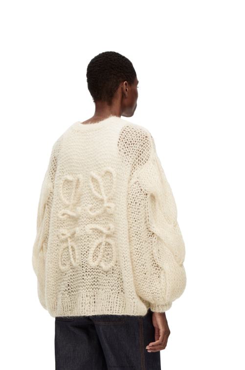 crudo cárdigan con anagrama de mohair Loewe R8J8Z984 mujer