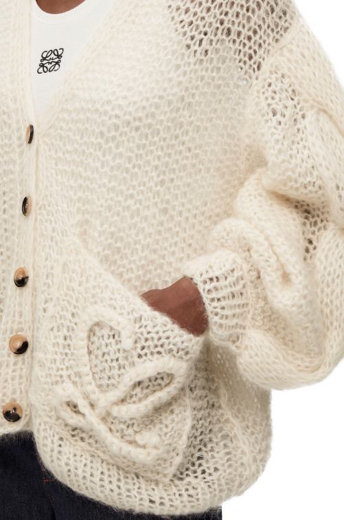 crudo cárdigan con anagrama de mohair Loewe R8J8Z984 mujer