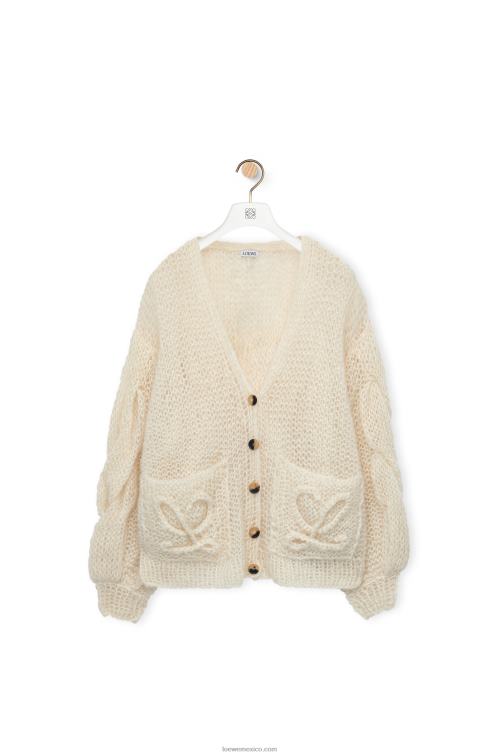 crudo cárdigan con anagrama de mohair Loewe R8J8Z984 mujer