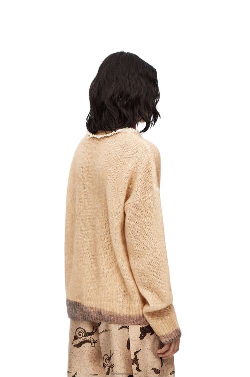 crudo jersey de ciervo en mezcla de mohair y lana Loewe R8J8Z998 mujer