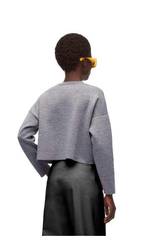gris claro jersey con anagrama de lana Loewe R8J8Z1005 mujer
