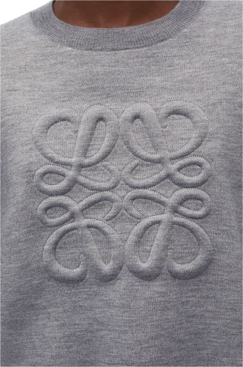 gris claro jersey con anagrama de lana Loewe R8J8Z1005 mujer