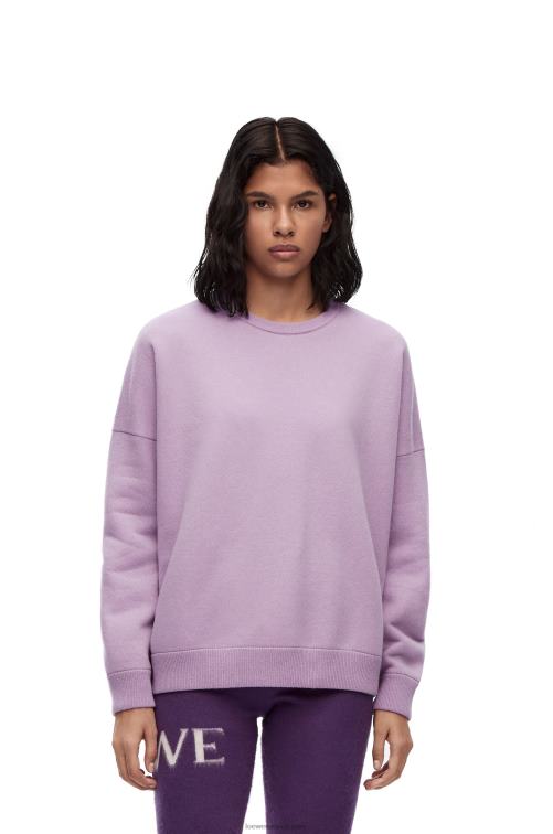 lavanda jersey oversize de cachemir con cuello redondo Loewe R8J8Z1000 mujer