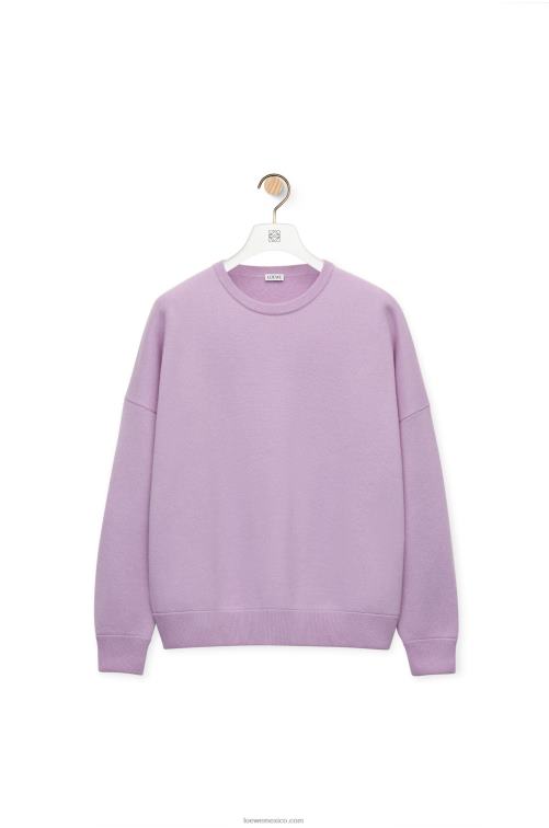 lavanda jersey oversize de cachemir con cuello redondo Loewe R8J8Z1000 mujer