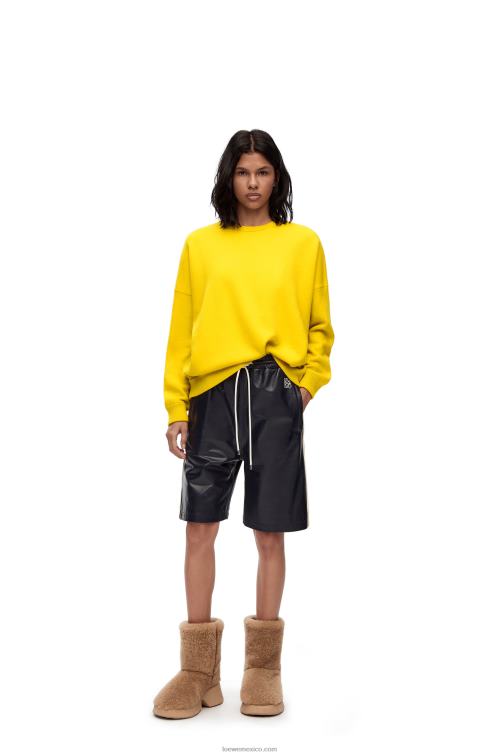 limon amarillo jersey oversize de cachemir con cuello redondo Loewe R8J8Z1002 mujer