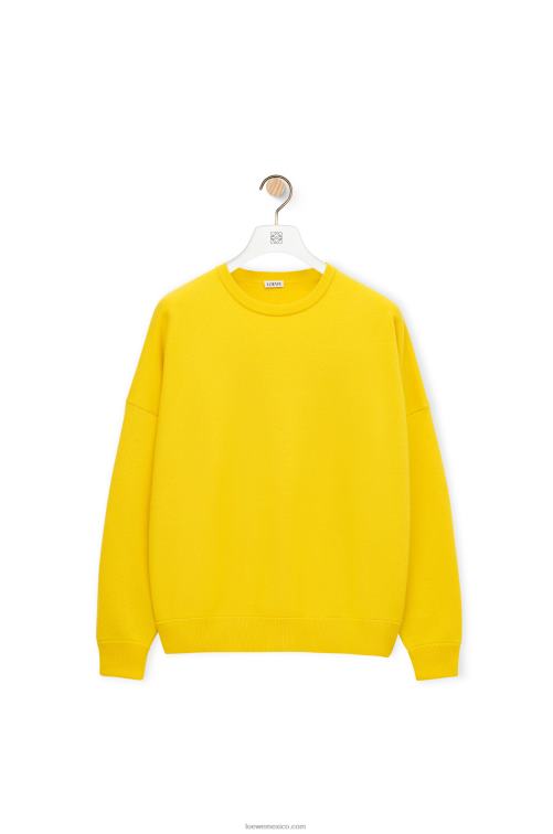 limon amarillo jersey oversize de cachemir con cuello redondo Loewe R8J8Z1002 mujer