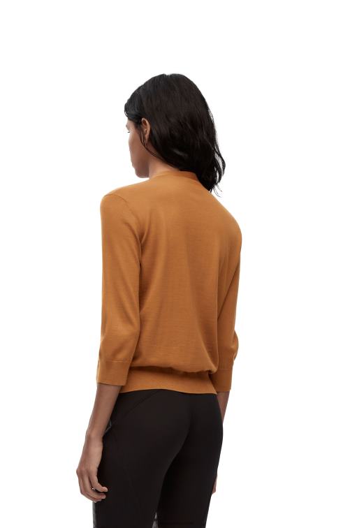 marrón cárdigan de lana con anagrama Loewe R8J8Z993 mujer