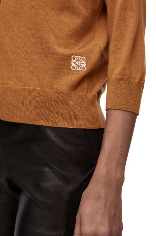 marrón cárdigan de lana con anagrama Loewe R8J8Z993 mujer