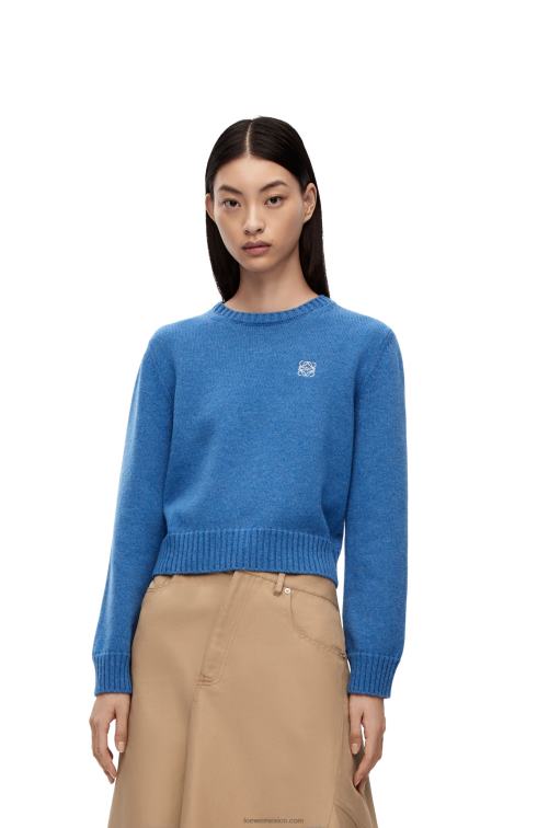 mezclilla azul jersey de lana Loewe R8J8Z981 mujer