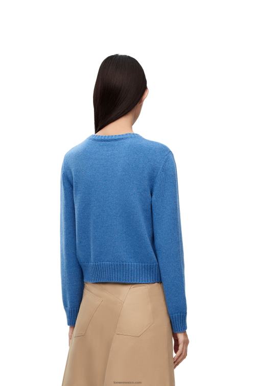 mezclilla azul jersey de lana Loewe R8J8Z981 mujer