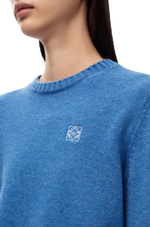 mezclilla azul jersey de lana Loewe R8J8Z981 mujer
