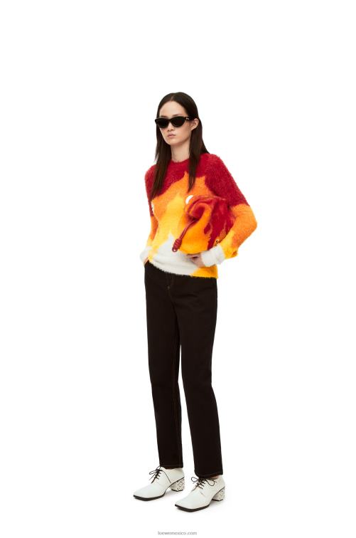 naranja multitono jersey calcifer de punto intarsia Loewe R8J8Z1023 mujer