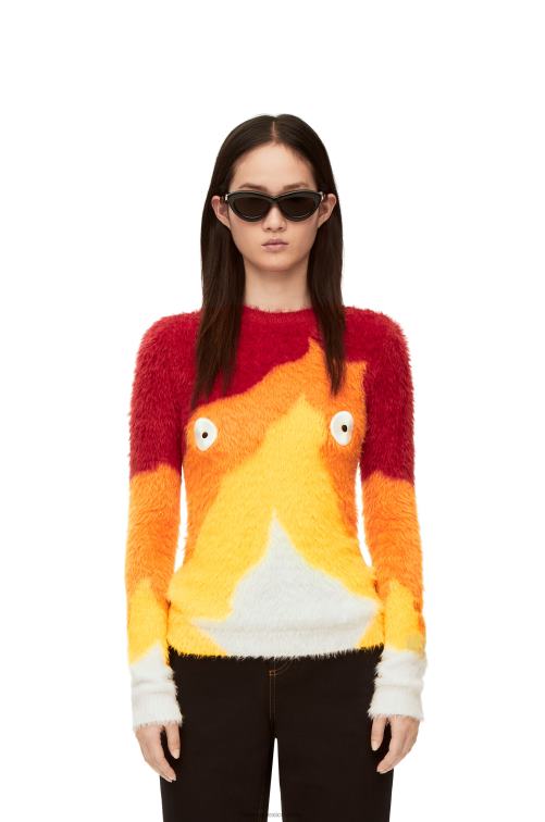 naranja multitono jersey calcifer de punto intarsia Loewe R8J8Z1023 mujer
