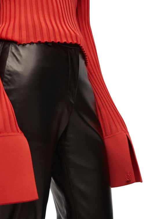naranja oscuro top de manga larga en viscosa Loewe R8J8Z848 mujer