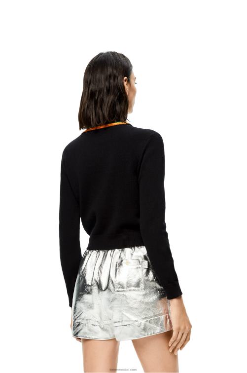 negro Jersey corto de lana con anagrama Loewe R8J8Z1008 mujer